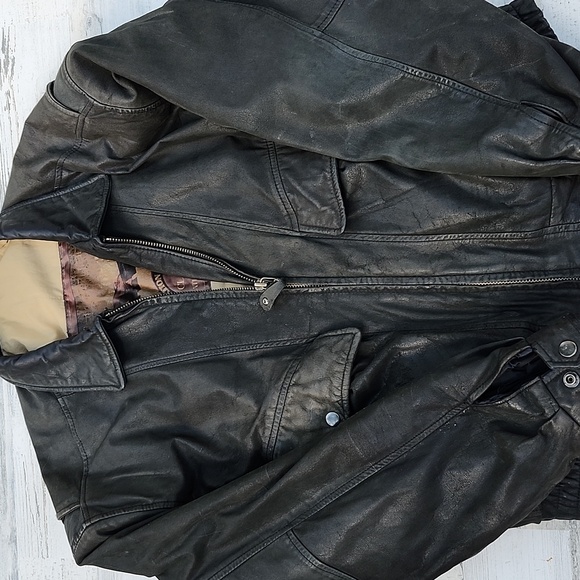 VTG PETER ENGLAND 1980's AVIATION MISSION CLASSIC LEATHER BOMBER JACKET - Picture 9 of 10